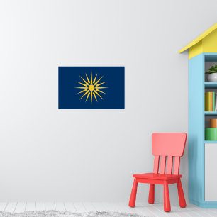 Poster met vlag van Macedonië, Griekenland