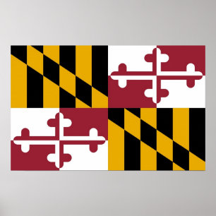 Poster met vlag van Maryland, VS