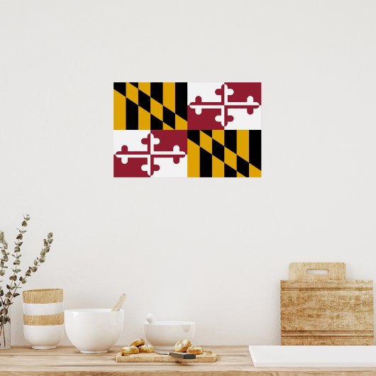 Poster met vlag van Maryland, VS (Keuken)