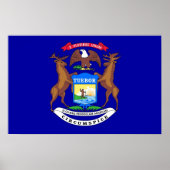 Poster met vlag van Michigan, VS (Voorkant)