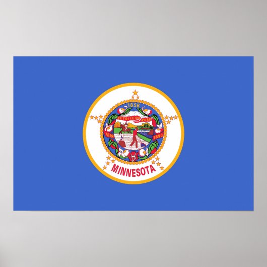 Poster met vlag van Minnesota, Verenigde Staten (Voorkant)