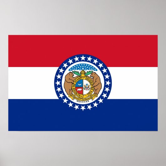 Poster met vlag van Missouri, Verenigde Staten (Voorkant)
