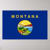 Poster met vlag van Montana, VS. (Voorkant)