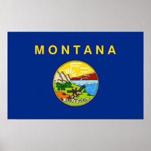 Poster met vlag van Montana, VS.