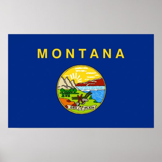 Poster met vlag van Montana, VS. (Voorkant)