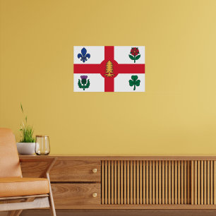 Poster met vlag van Montreal, Canada