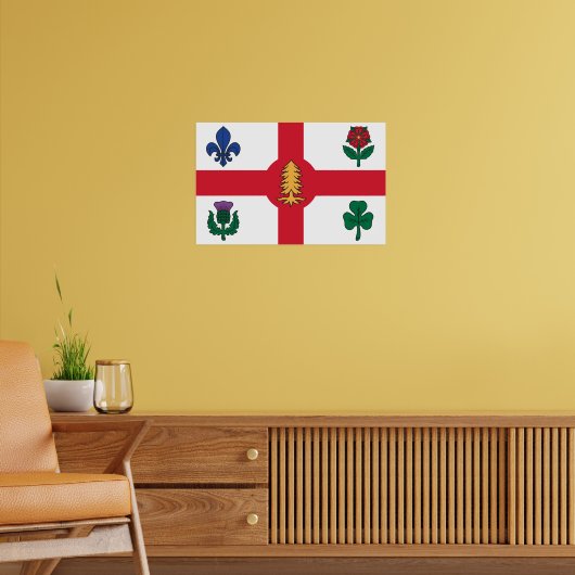 Poster met vlag van Montreal, Canada (Woonkamer 2)