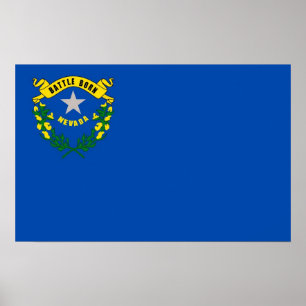 Poster met vlag van Nevada, VS