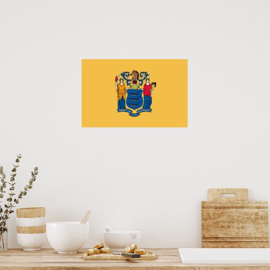 Poster met vlag van New Jersey, VS. (Keuken)