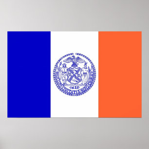 Poster met vlag van New York, VS
