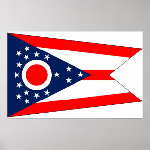 Poster met vlag van Ohio, VS