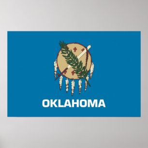 Poster met vlag van Oklahoma, VS