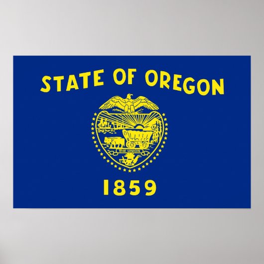 Poster met vlag van Oregon, U.S.A. (Voorkant)
