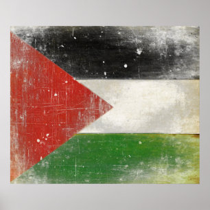 Poster met vlag van Palestina