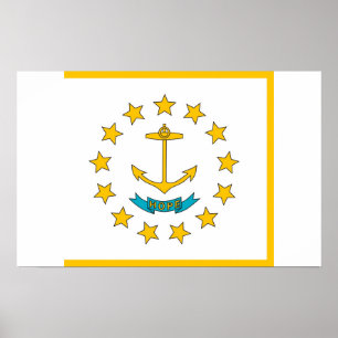 Poster met vlag van Rhode Island, VS