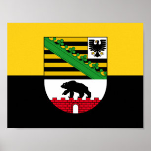 Poster met vlag van Saksen-Anhalt