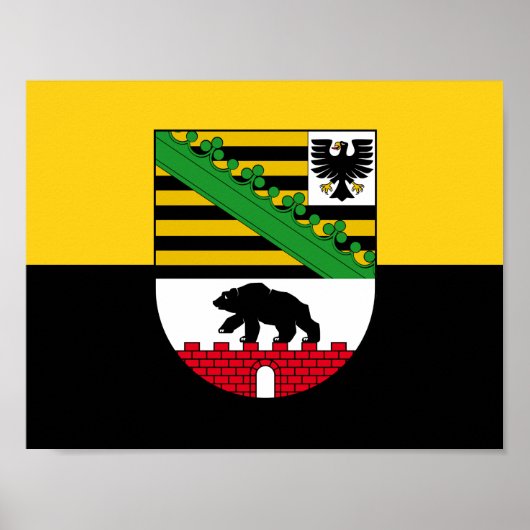 Poster met vlag van Saksen-Anhalt (Voorkant)