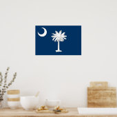 Poster met vlag van South Carolina, VS. (Keuken)
