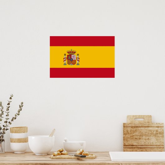 Poster met vlag van Spanje (Keuken)