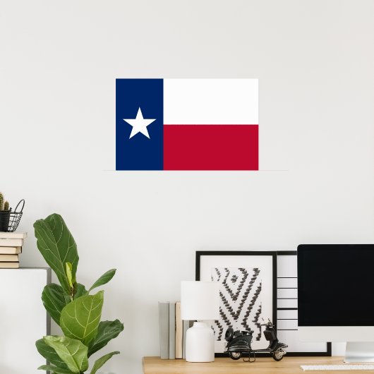 Poster met vlag van Texas, VS (Thuiskantoor)