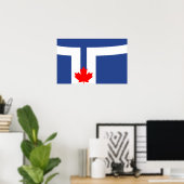 Poster met vlag van Toronto, Canada (Thuiskantoor)