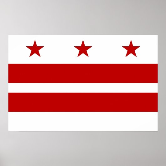 Poster met vlag van Washington DC, VS (Voorkant)