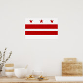 Poster met vlag van Washington DC, VS (Keuken)