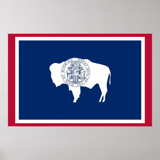 Poster met vlag van Wyoming, Verenigde Staten (Voorkant)