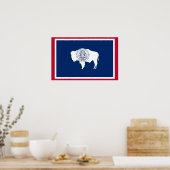 Poster met vlag van Wyoming, Verenigde Staten (Keuken)