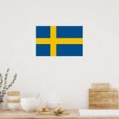 Poster met vlag van Zweden (Keuken)