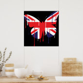 Poster met vlinderverf wordt uitgevoerd (Keuken)