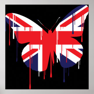 Poster met vlinderverf wordt uitgevoerd