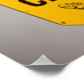 Poster met vogel op Schildpad Overstekend Bord (Hoek)