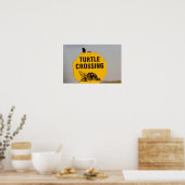 Poster met vogel op Schildpad Overstekend Bord (Keuken)
