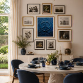 Poster met vredessymbool en blauwe waterdruppel