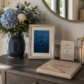 Poster met vredessymbool en blauwe waterdruppel