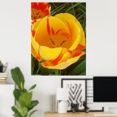 Poster met warme gele tulp (Thuiskantoor)
