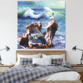 Poster met waterkracht canvas afdruk (Insitu (Slaapkamer))