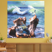 Poster met waterkracht canvas afdruk (Insitu (Woonkamer))