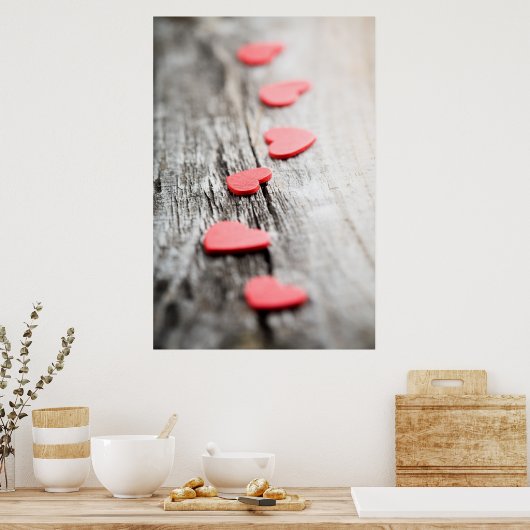 Poster met weinig hart/canvasafdruk (Keuken)