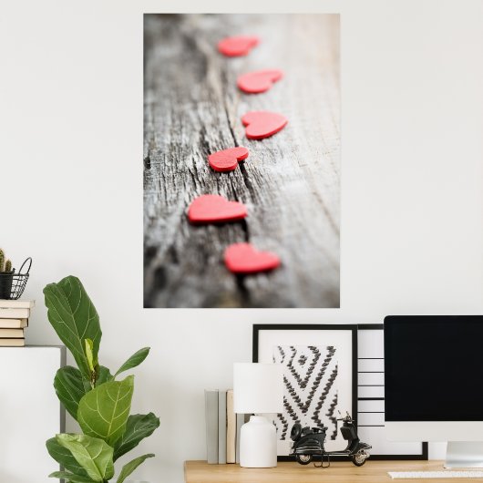 Poster met weinig hart/canvasafdruk (Thuiskantoor)
