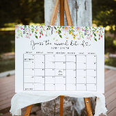 Poster met wilde bloemen en kalender om de uitgere