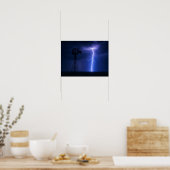 Poster met windmolen en blikseminslag - Dramatisch (Keuken)