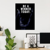 Poster met winnende dagelijkse motivatie (Thuiskantoor)