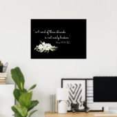 Poster met witte florale bruiloft (Thuiskantoor)
