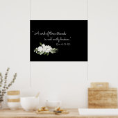 Poster met witte florale bruiloft (Keuken)