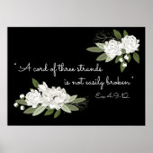 Poster met witte florale bruiloft (Voorkant)