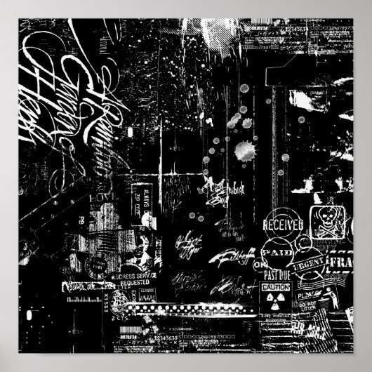 Poster met witte grijs (Voorkant)