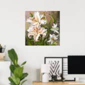 Poster met Witte Lelies (Thuiskantoor)