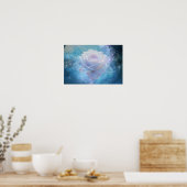 Poster met Witte Roos en Blauwe Maan (Keuken)